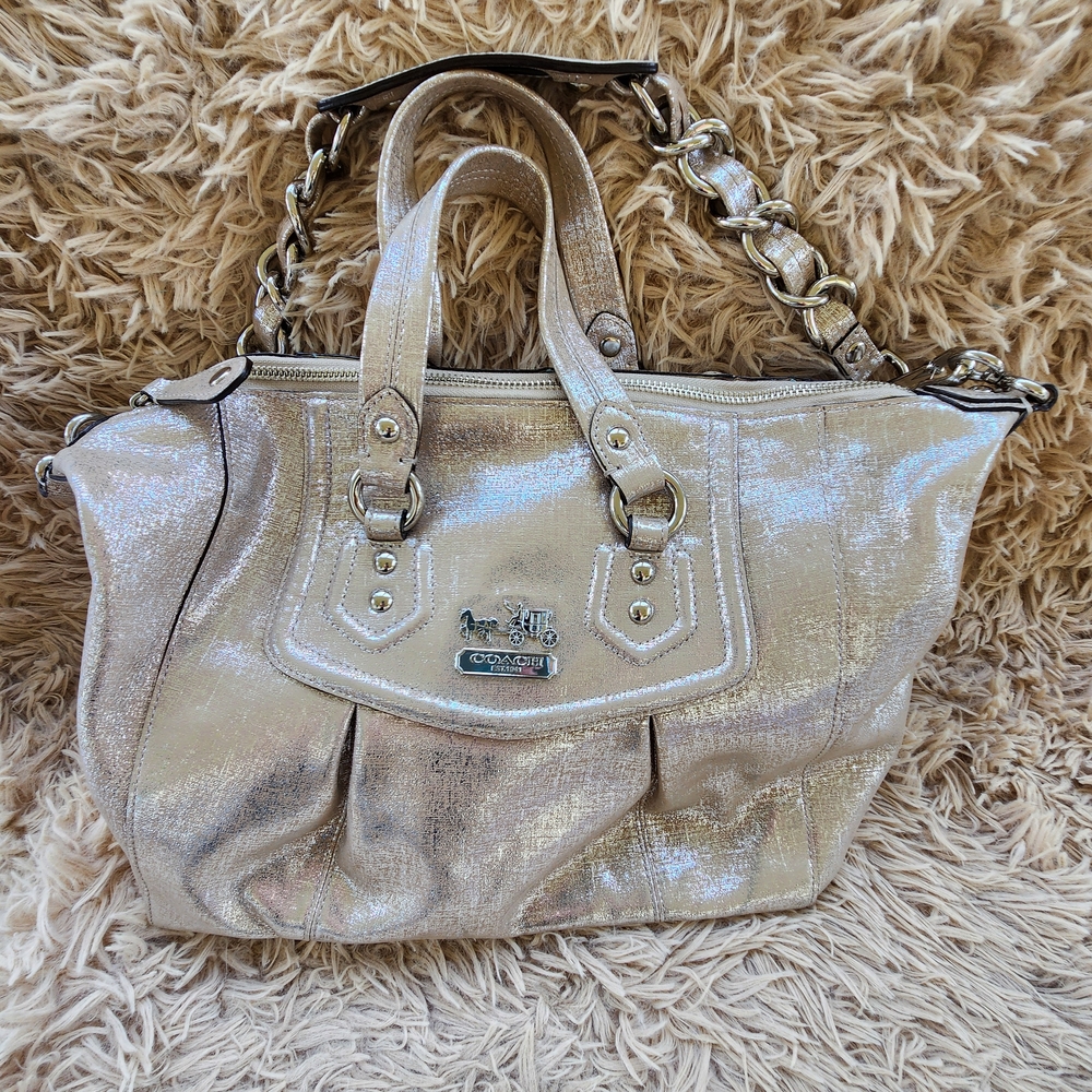 Coach Madison Audrey Metallic Gold/Silver Bag